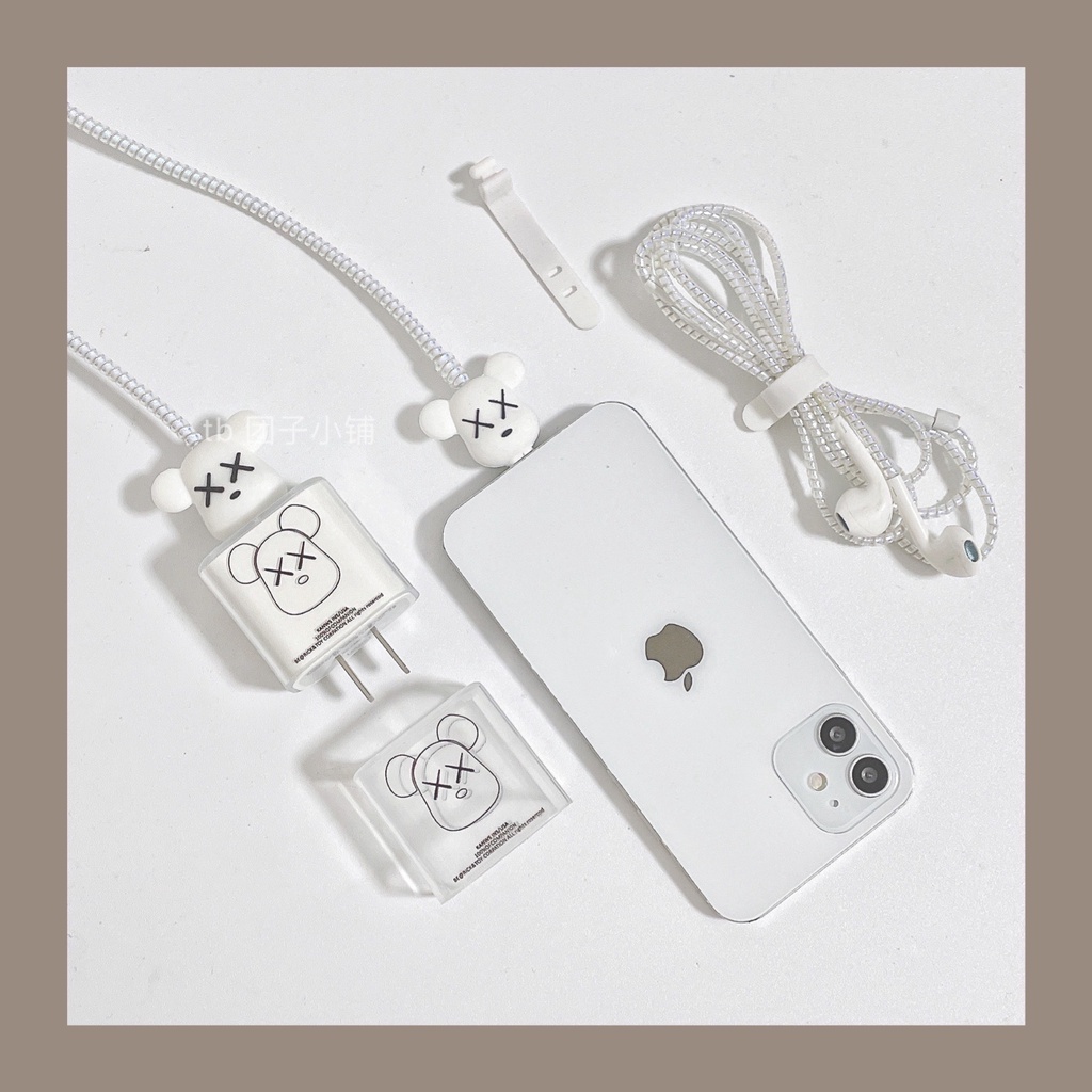 1 set Kabel Charger Power Adapter 18W / 20W Bahan TPU Motif Kartun Untuk iphone