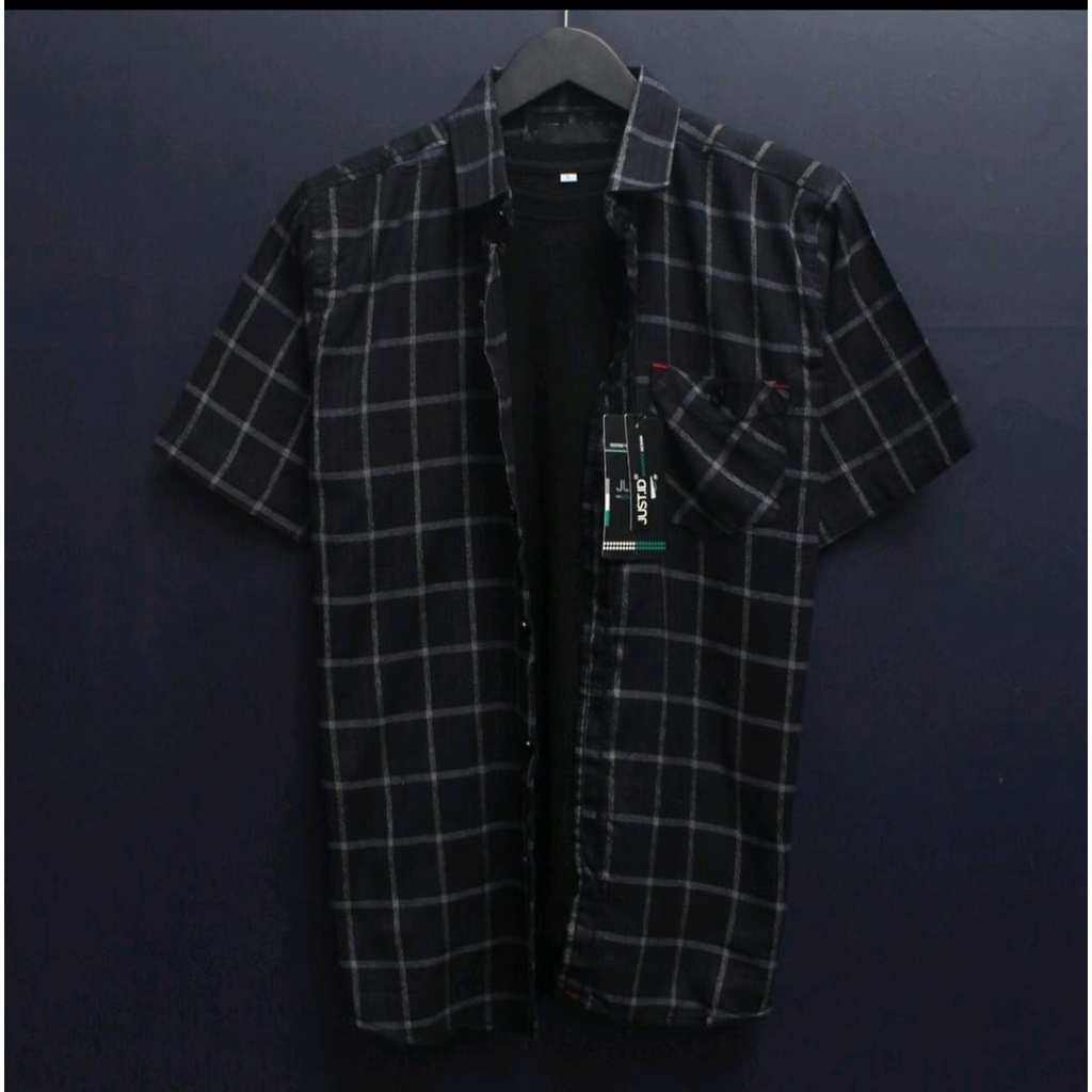 Kemeja Flanel Pria Lengan Pendek Pioneer - Kemeja Pria - Kemeja Distro - Kemeja Casual
