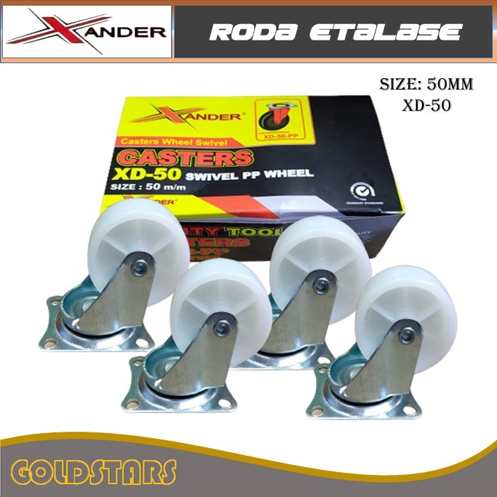 Roda 2inch 4pcs 50mm - Xander Roda Etalase Troli Gerobak (Hidup)