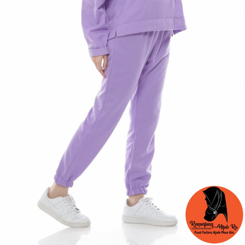 Promo Bawahan Muslim Wanita | Celana Jogger Lilac | Keranjang Hijab Ku