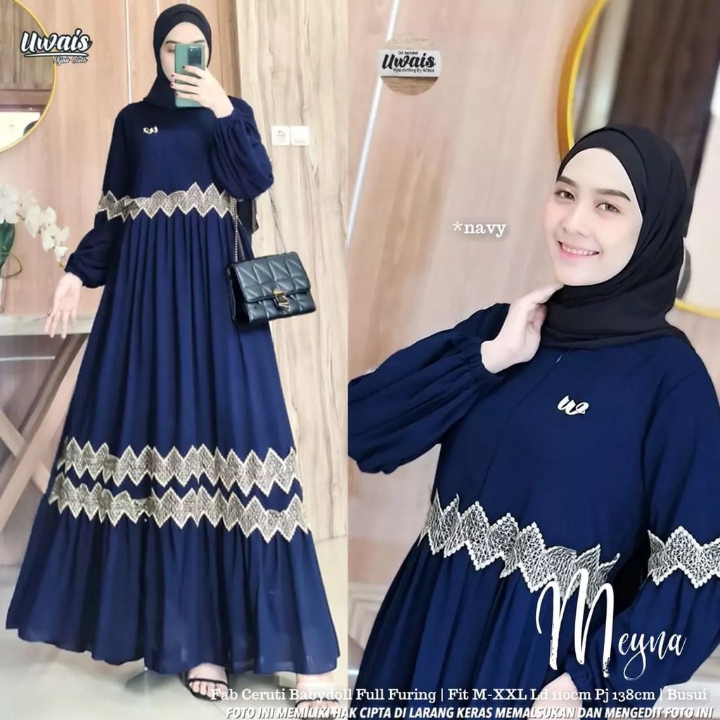 Dress Kondangan Wedding Dress Meyna Maxy Gamis Jumbo Gamis Modern Dress Wanita Muslim Baju Wanita Mu