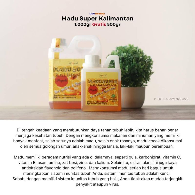 

DSM-Healthy Madu super kalimantan 1000 gr gratis 500 gr