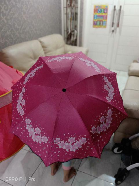 Payung Terbalik Reverse Umbrella Gagang C Kazbrella ( Bunga )