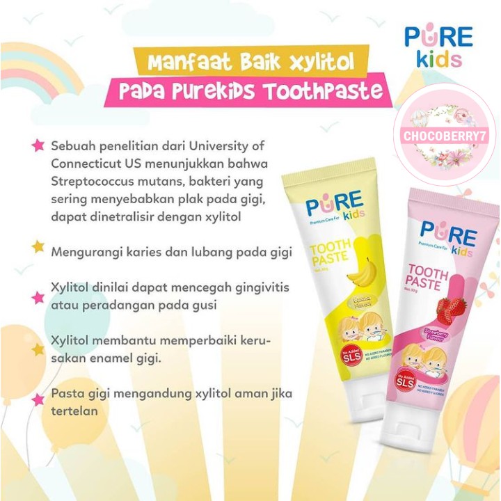 Pure Kids Toothpaste pasta gigi odol anak bayi Baby Tooth Paste