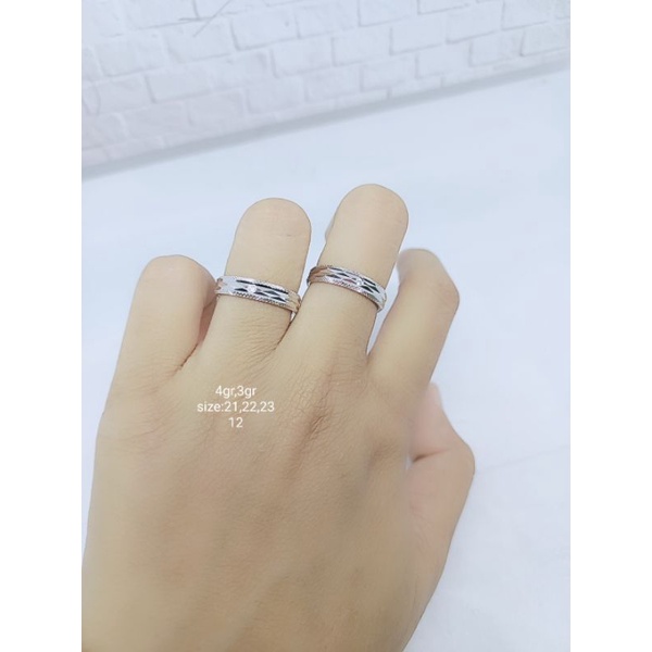 Cincin ring couple silver 925 import / perhiasan perak 925 berlapis emas