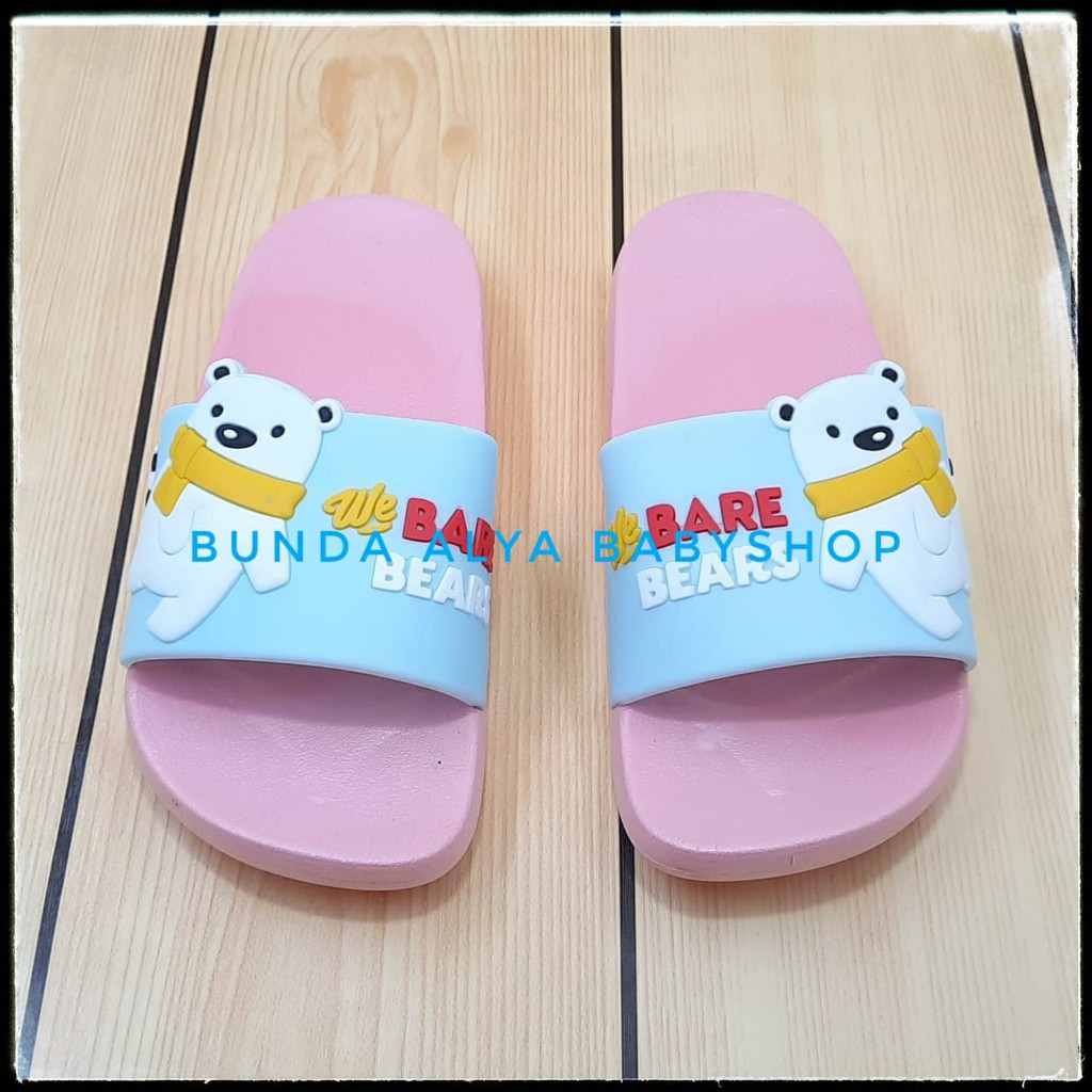 Sandal Anak Perempuan IMPORT Umur 4 5 Tahun Karet - Sendal Anak Karet Anti Licin BEAR PINK size 28 - 31 SALE