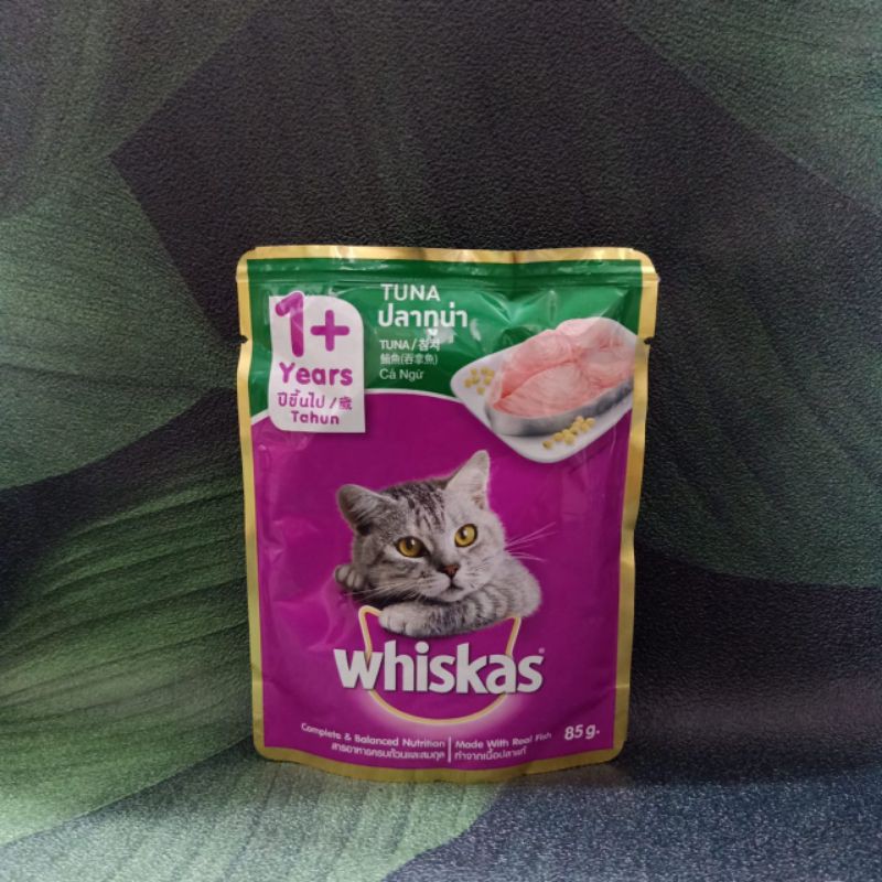 Whiskas pouch sachet 80gr / junior tuna / junior mackerel / mackerel/ocean fish /salmon / saba