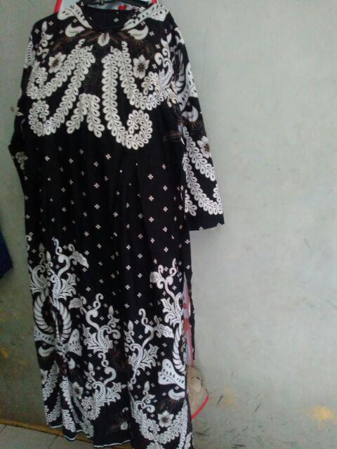 Big Size Jumbo Size Fit Xxl Ld 110 Cm Couple Batik Model Gamis Warna Hitam