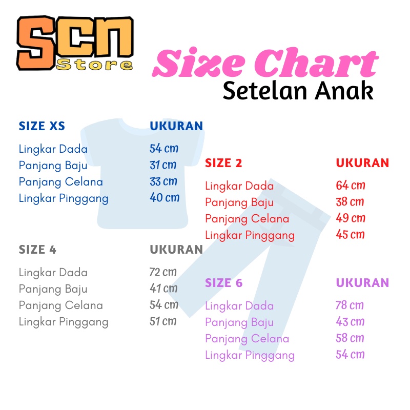 SCN STORE Setelan Sweater Anak Usia Baby-6 Tahun