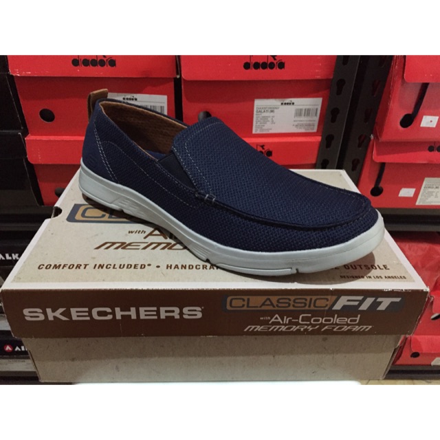 SALE Skechers Classic Fit Moogen Seldon Navy Original Sepatu Casual Slip On Pria