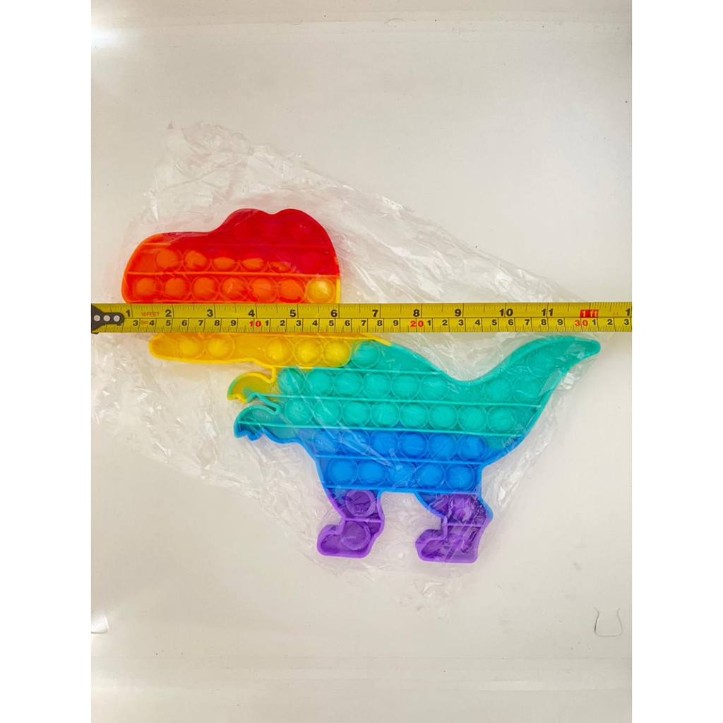 Fidget Toys Push POP IT / POPIT Mainan Anak Penghilang Stress Relieve Pop it Rainbow-Dino 30CM