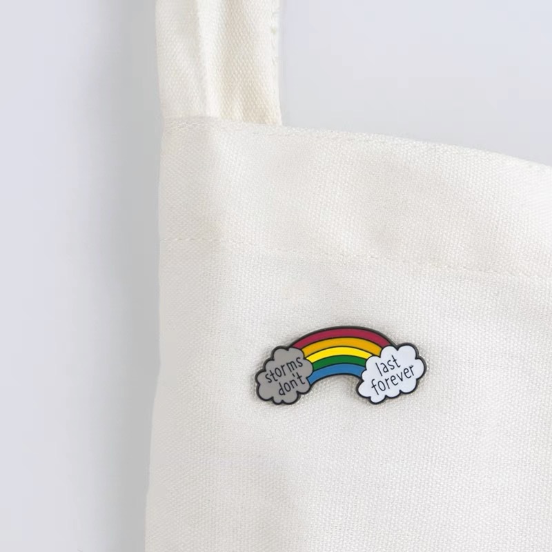 Jepang lucu kartun kreatif rainbow kepribadian alloy minyak tetes bros lencana pria dan wanita mahas