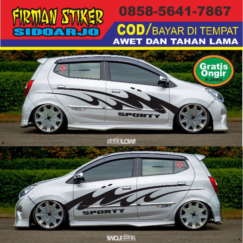 stiker mobil ayla agya tribal 5