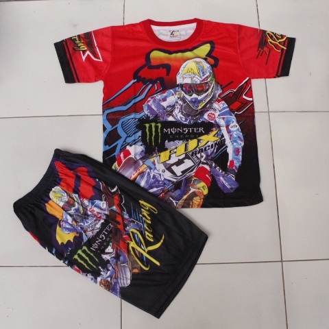 setelan baju balap motor cross downhill anak size 4-20