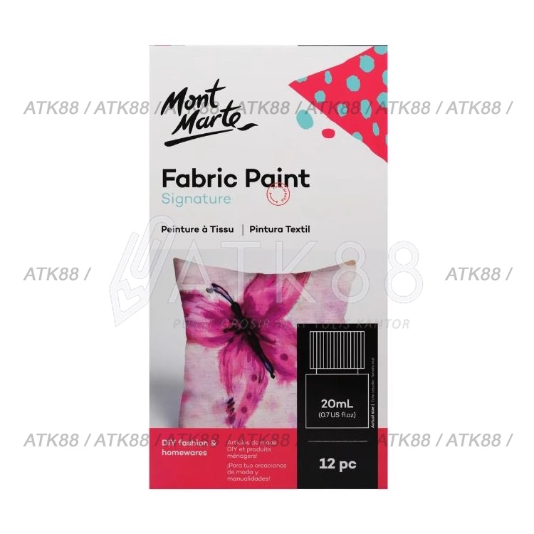 

Cat Kain Set Fabric Paint Signature 12pc x 20ml Mont Marte #PMHS0076