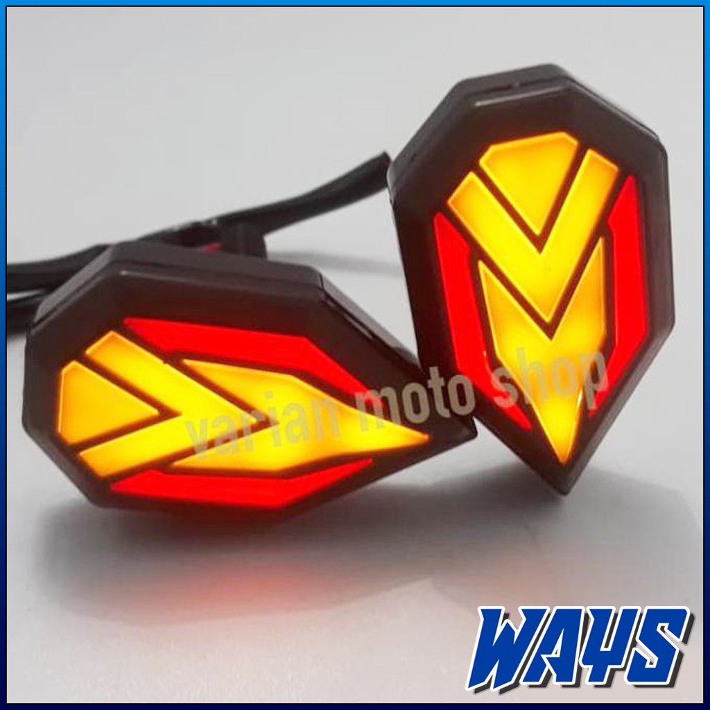 L182 | 2in1 Lampu Senja Sein Sen Running LED Tempel Fairing Motor CBR 150R 250RR R15 R25 GSX Ninja