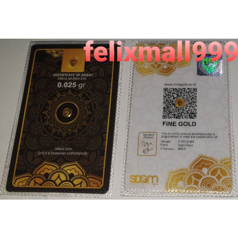 LM MINI GOLD 0.025 GR /LOGAM MULIA MINIGOLD 0.05 gr / MINI GOLD 0,025 gr / LM MINI GOLD 0.05 GR