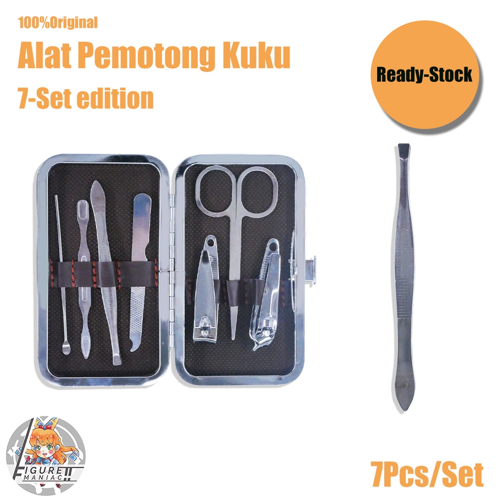 Paket Manicure Padicure Gunting Kuku dan Pembersih Kuku Set isi 7 Premium Import