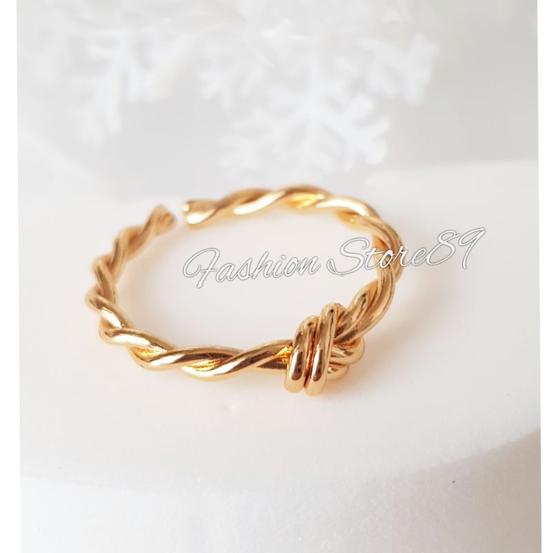 Cincin Flexibel Perhiasan impor Fashion Lapis emas 18k Cincin dewasa free size Fashion