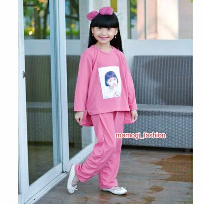 MOMOGI- SETCEL VIRAL ANAK VOXY PREMIUM / SETCEL PRINTING KARAKTER MUKA KOREA / Usia 5-10thn