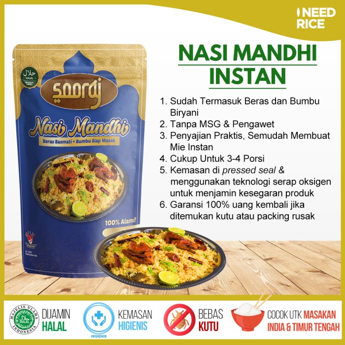 

Instan-Masak-Bumbu- Sooraj Nasi Mandhi 240Gr -Bumbu-Masak-Instan.