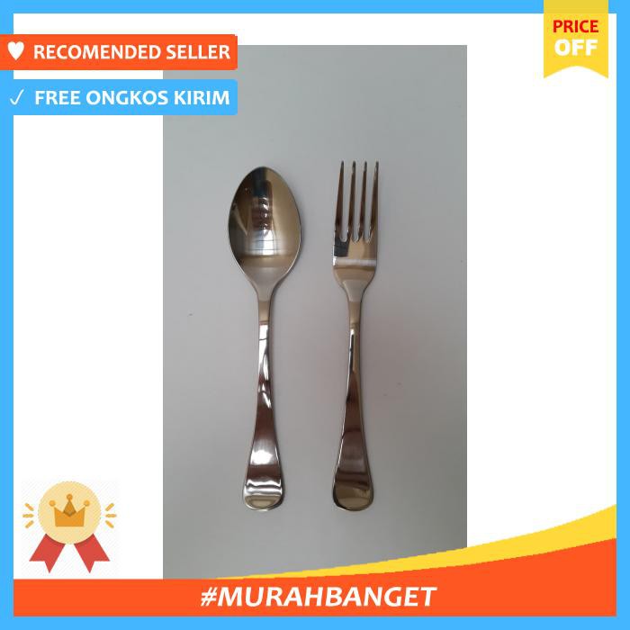 SENDOK DAN GARPU MAKAN 18CM STAINLESS STEEL 2 PCS PRINCE MORGAN WARE - PERALATAN MAKAN - SENDOK