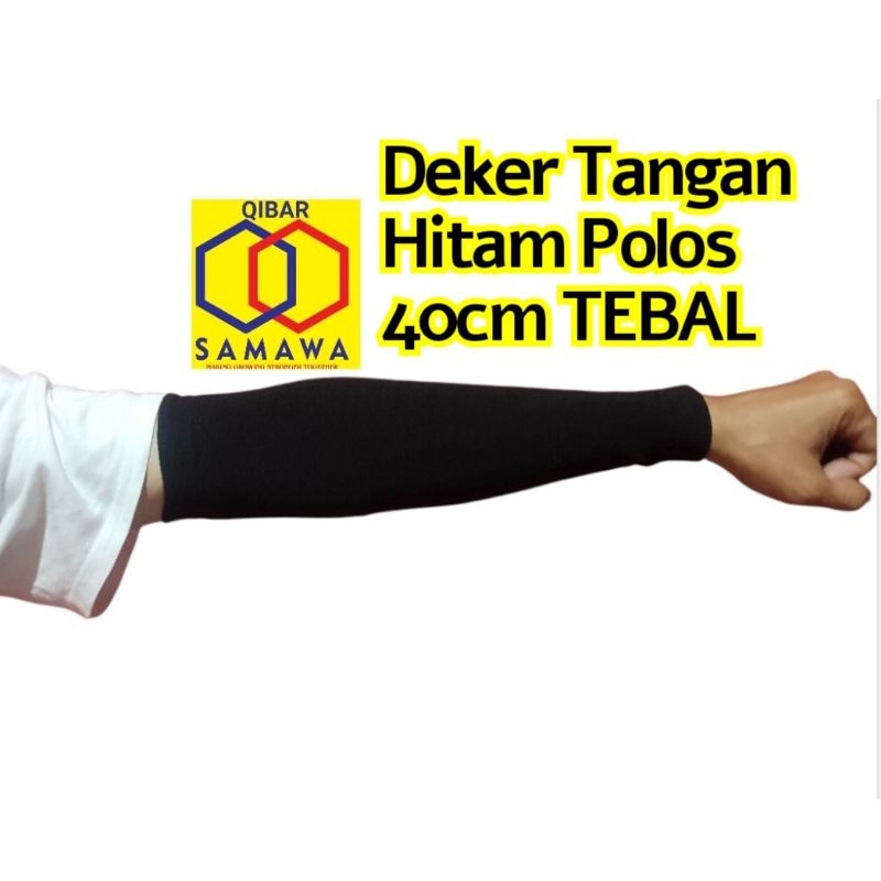 4 Pasang Deker Tangan Hitam Tebal Manset Tangan Panjang 40cm Outdoor Activity Handsock polos / Manset polos lengan panjang / Handsock tanpa lubang jempol