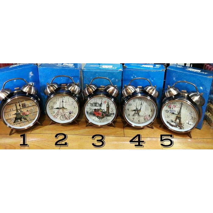 JAM MEJA WEKER / BEKER ALARM KRING WARNA TEMBAGA PARIS - 6.17