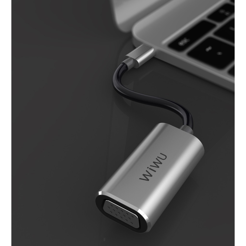 WIWU ALPHA VGA - Hub Adapter USB-C to 2K VGA Connector Cable - Konektor USB-C ke VGA