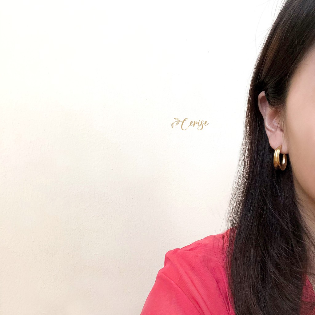 Allyn Earrings | Anting tusuk korea bulat emas cantik aksesoris wanita korean style trendy stylish