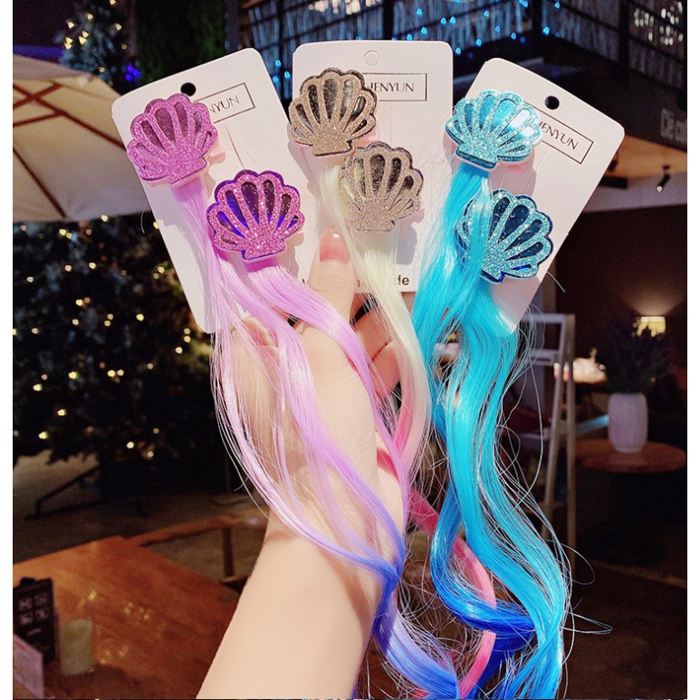 2pcs Jepit Wig Anak Perempuan Rambut Palsu Korea Impor Pita Unicorn Frozen Cantik Premium