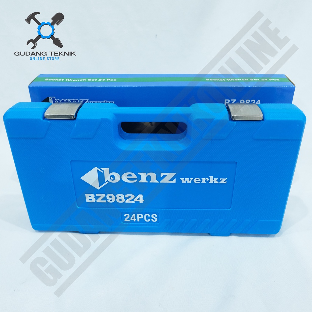 Kunci Shock 1/2&quot; 1 Set 24pcs BENZ WERKZ BZ9824 /  Socket Wrench 1/2 Inch 24 Pcs - Kunci Sok BENZ BZ 9824