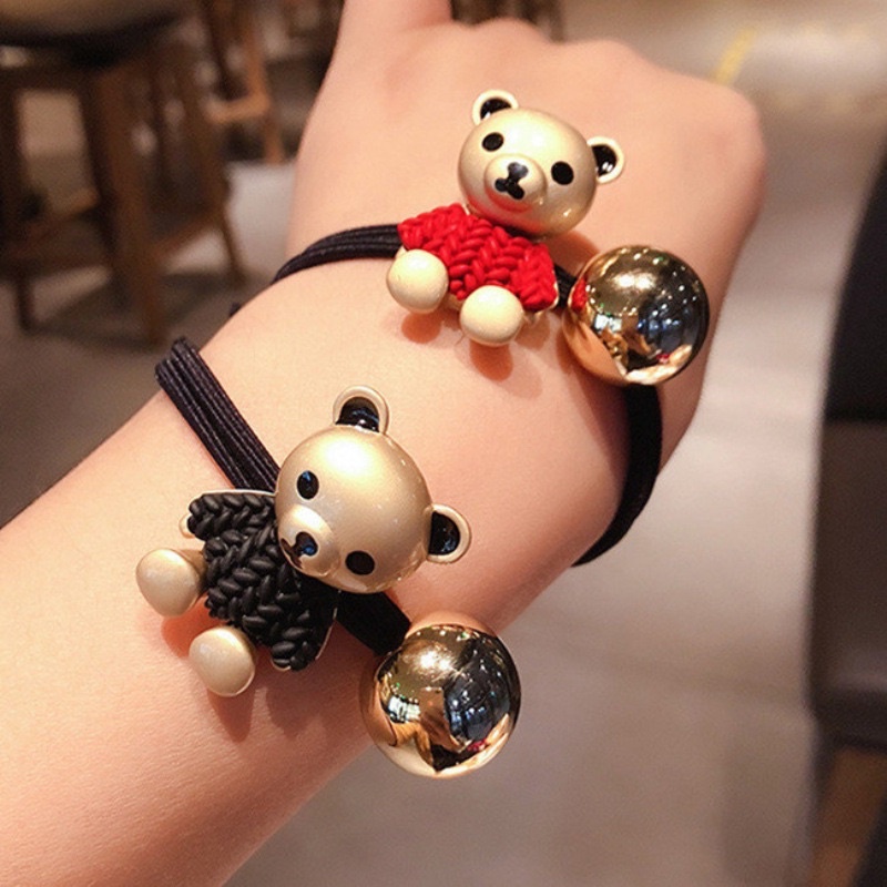 DELUNASHOP_Acc kuciran Karet Rambut korea motif teddy bear