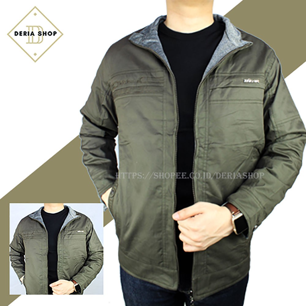 Jaket Motor Bolak Balik Pria Bahan Katun Dewasa Anak Jacket Distro Outdoor Boss Cowok High Quality J