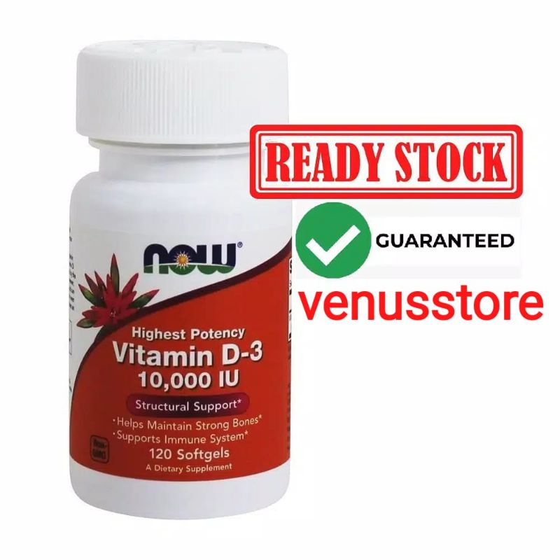 NOW vitamin D3 1000 2000 10000 IU K2 45 mcg asli original termurah COD