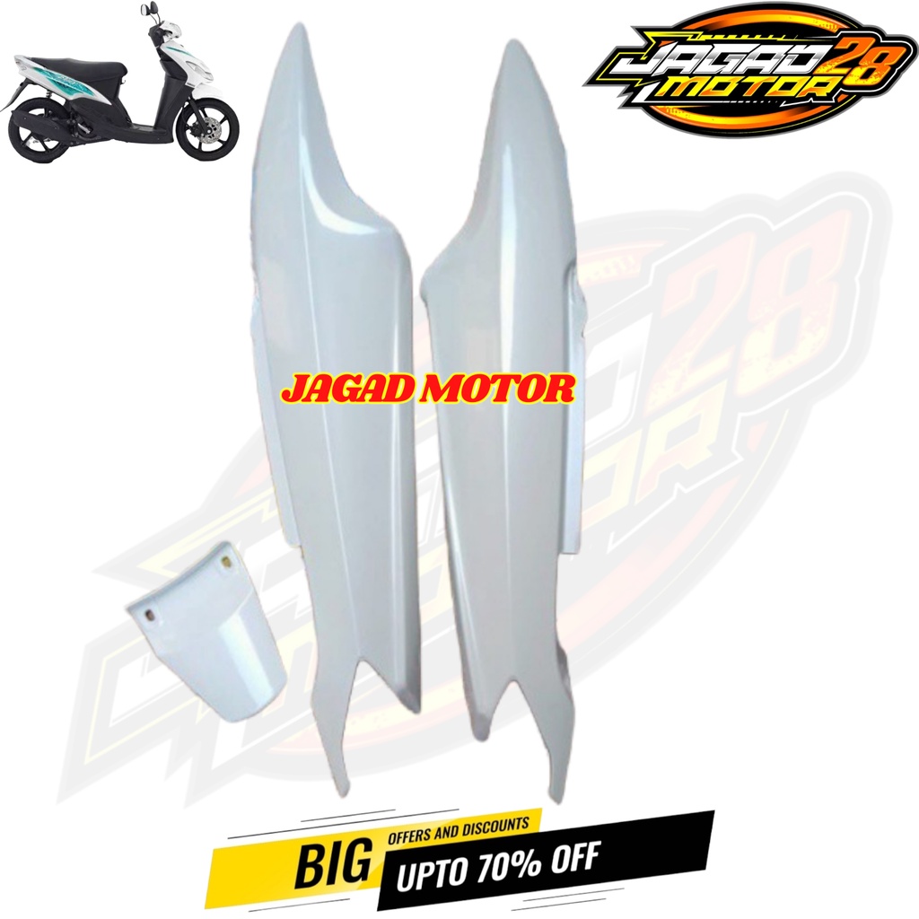 Cover Body Belakang Yamaha Mio New Smile Putih / Cover Bodi Belakang Yamaha Mio New Smile Sepasang Samping Kanan Kiri Putih / Body Bodi Belakang Yamaha Mio Smile Warna Putih