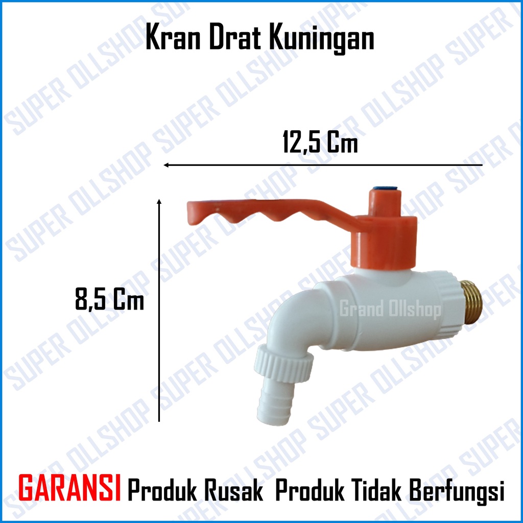 Kran Keran Air Tembok Taman Plastik Murah/ Kran Air PVC Jumbo Drat Kuningan 1/2