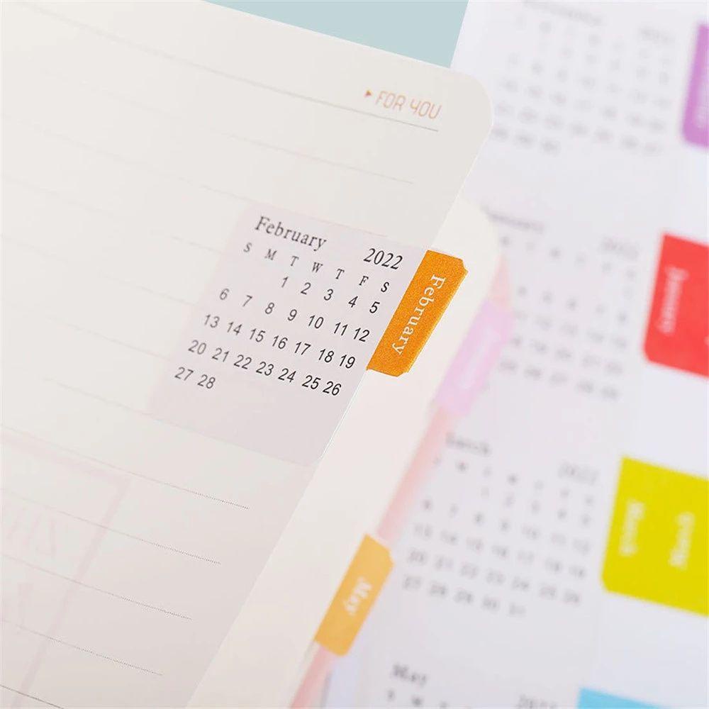 [Elegan] 2022kalender Stiker Siswa Perlengkapan Sekolah Scrapbooking Tangan Akun Alat Tulis Jadwal Organizer Jurnal Planner