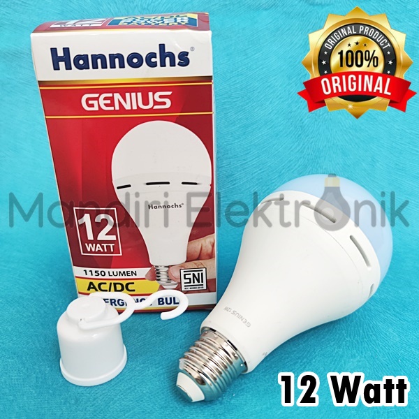 Lampu LED Hannochs Genius AC DC 12 Watt - Lampu Emergency Hannochs 12 Watt 12w