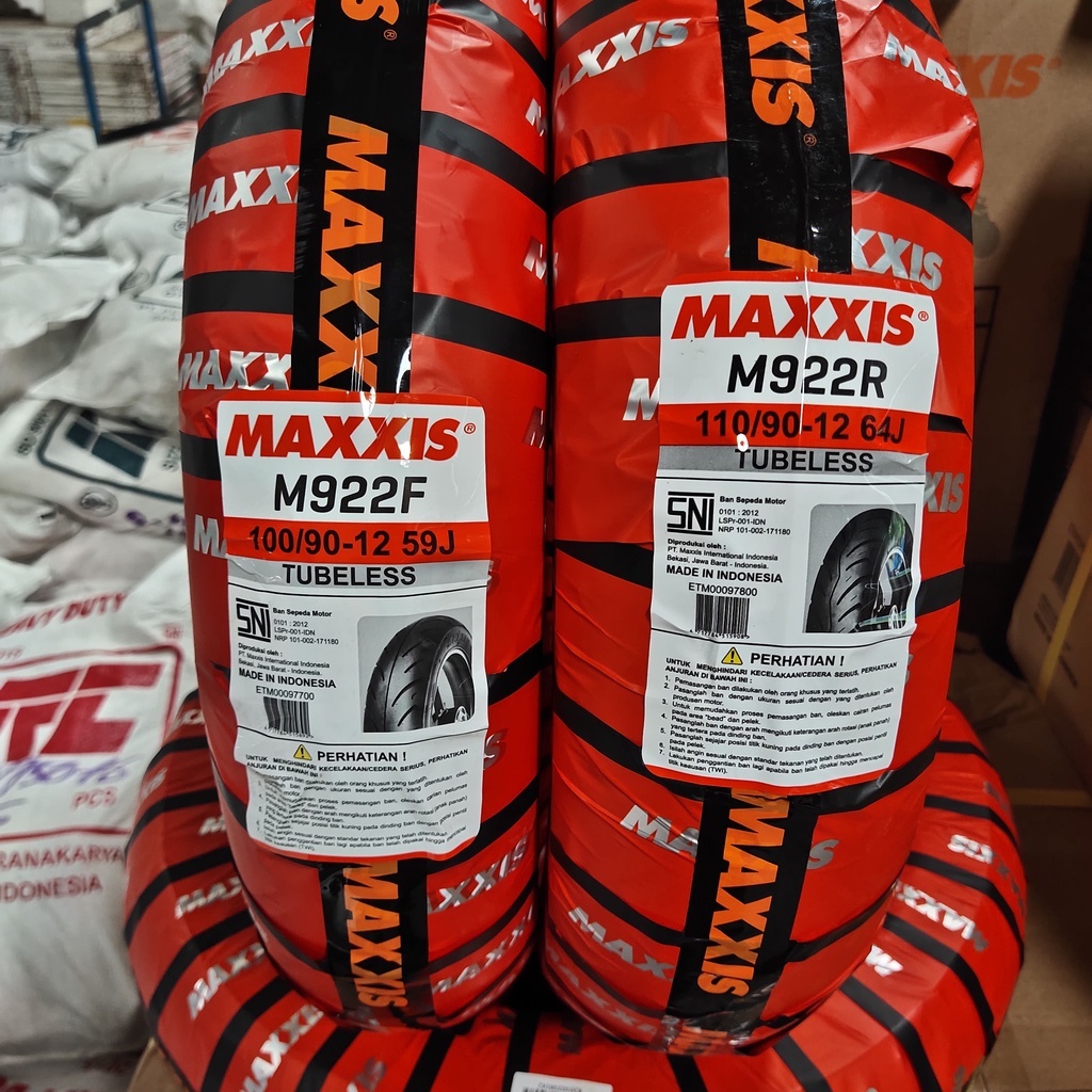 Termurah Paket Sepasang Ban Maxxis M922 Depan Belakang Vespa Scoopy Matic 100/90-12  110/90-12 M922R