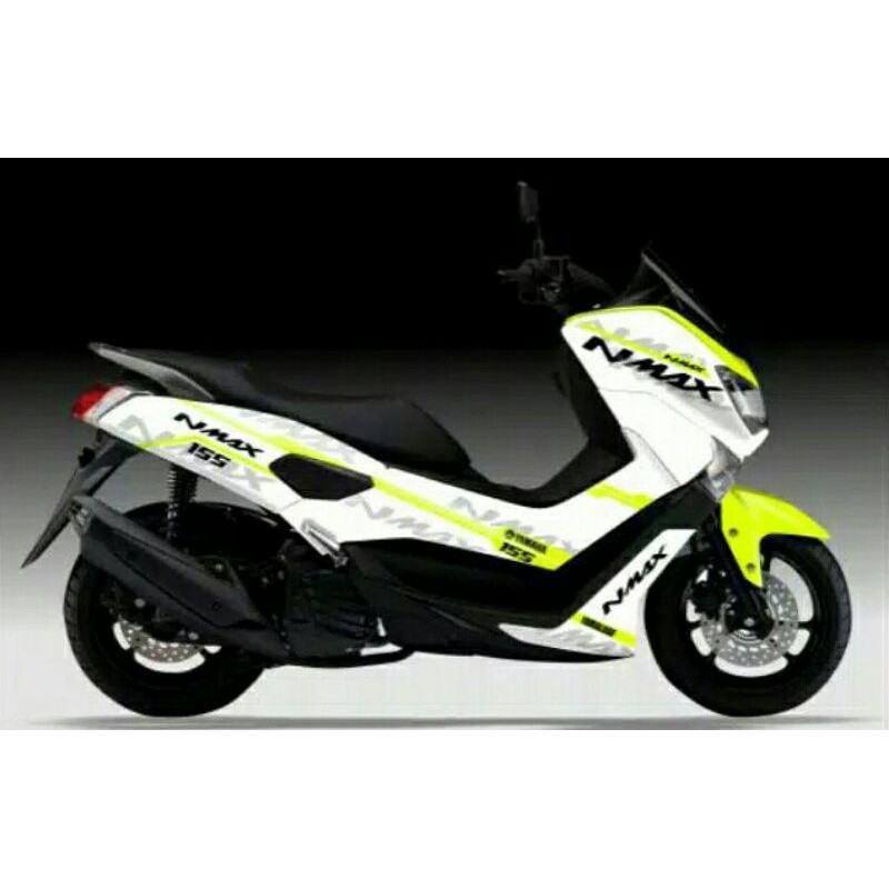 Decal Nmax Putih kombinasi kuning simple