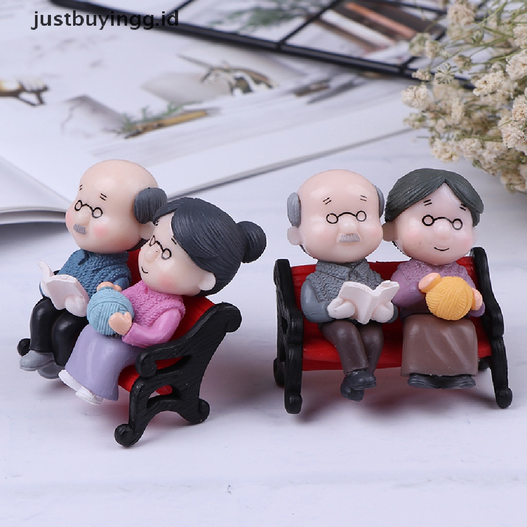 1 Set Miniatur Kakek Dan Nenek Untuk Dekorasi Rumah Boneka