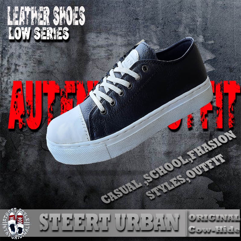 SEPATU SNEAKERS KASUAL PRIA KULIT ASLI GHIN ZAIN LOW HANDMADE CASUAL CATS ORIGINAL LEATHER SHOES