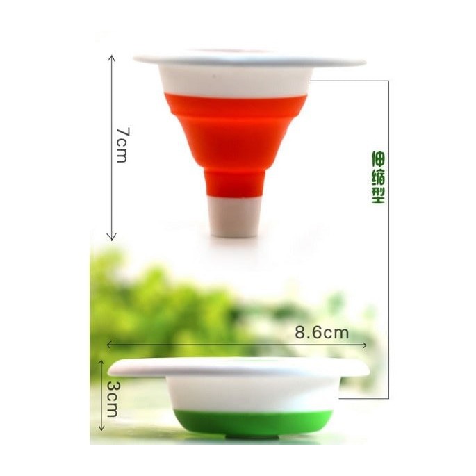 Corong Bulat Lipat Air Karet Silikon Minyak Collapsible Mini Funnel