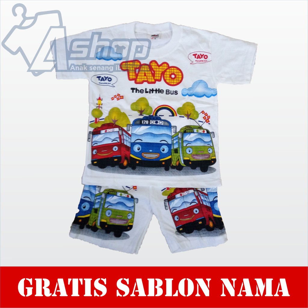 Baju Keluarga Kaos Ultah Ulang Tahun Anak Tayo Little Bus