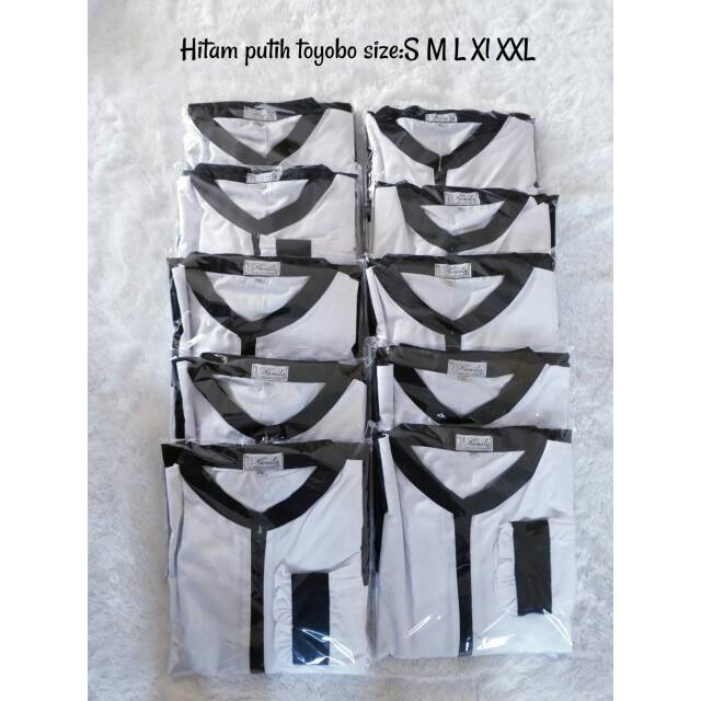 Gamis toyobo hitam putih Size jumbo