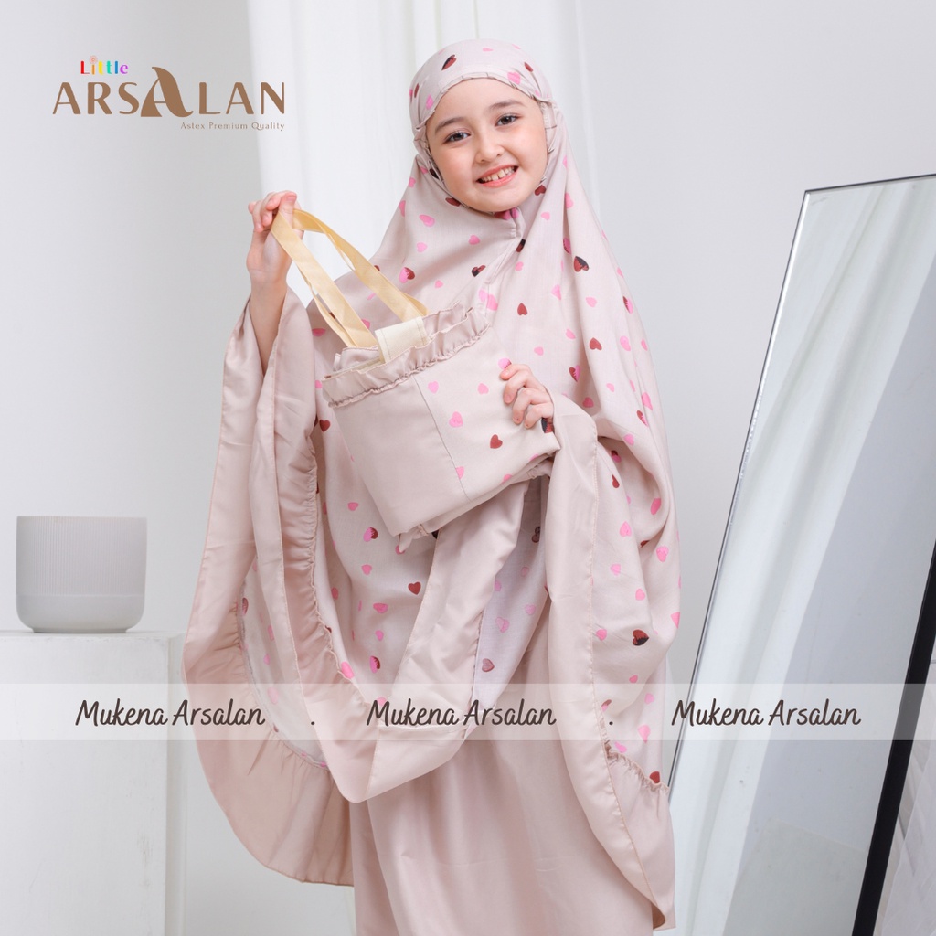 Mukena Anak Sajadah 2in1 | Mukena Anak Rayon Umur 9-12 tahun | Mukena Arsalan