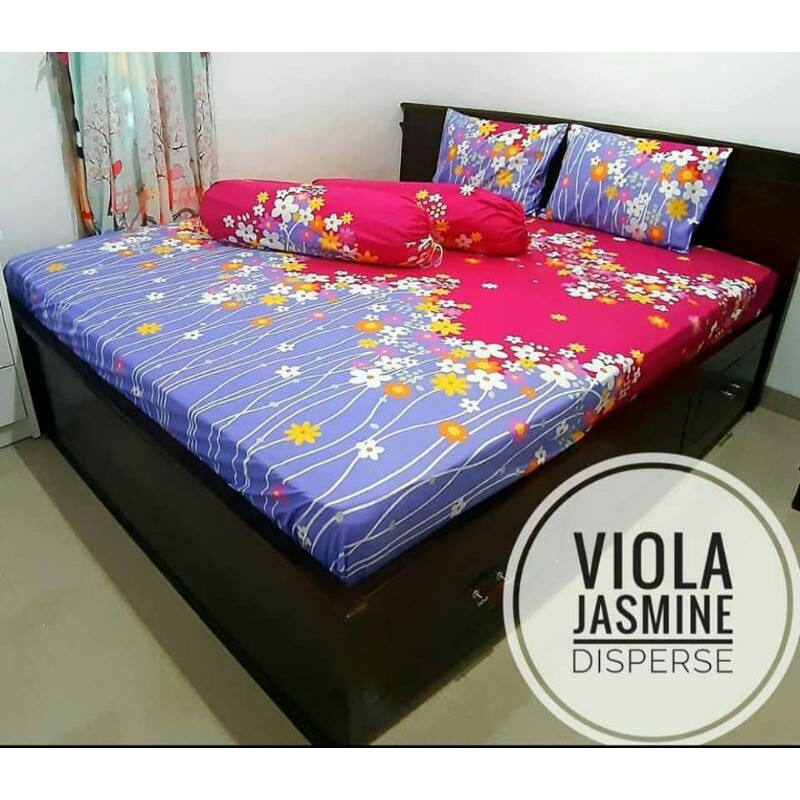 Seprai karakter homemade motif bunga dan hewan seprai motif viola