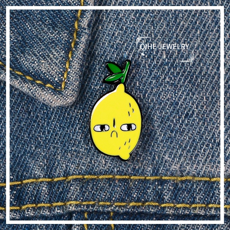 Bros Pin Enamel Bentuk Kartun Buah Lemon Untuk Hadiah Anak