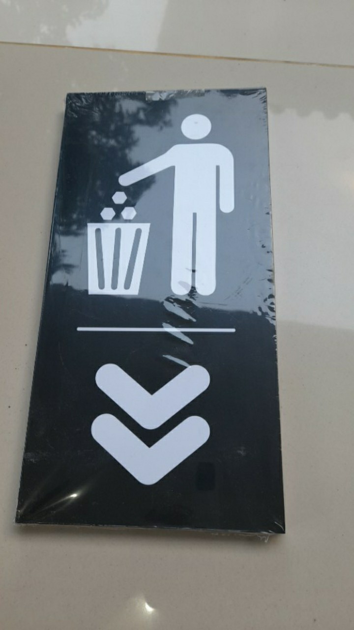Papan Tanda Buang Sampah - Sign Buang Sampah - Sign Trash - Wall Decor Signage